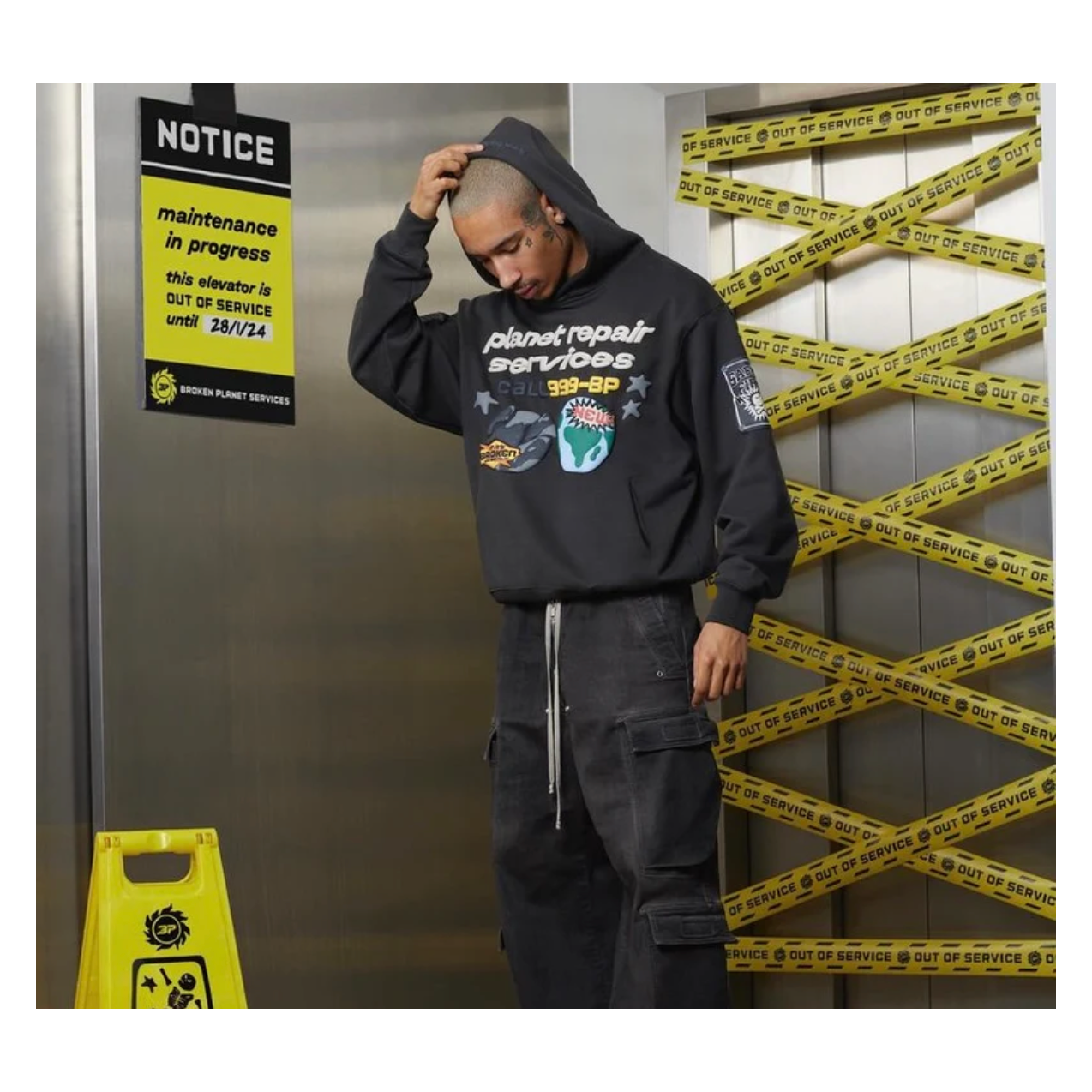 Broken Planet Market Planet Repair Services Hoodie Soot Black by Broken Planet Market in Clothing. Available at KershKicks for £175.00. A must-have for fans of Broken Planet Market looking to elevate their style with this Hoodie.