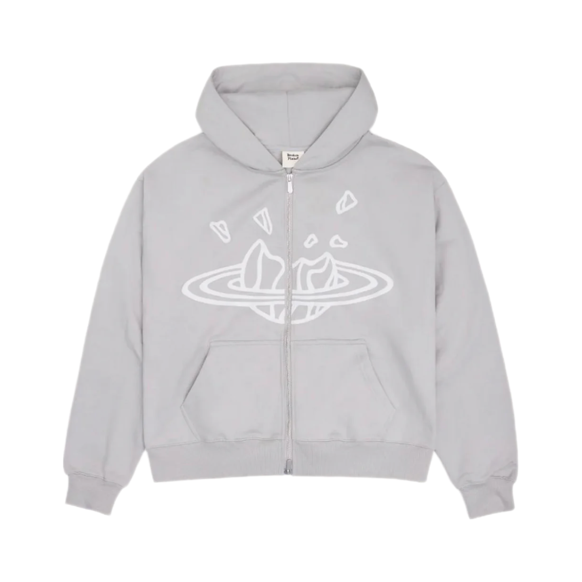 Broken Planet Zip Up Hoodie Stone Grey Broken Planet Market
