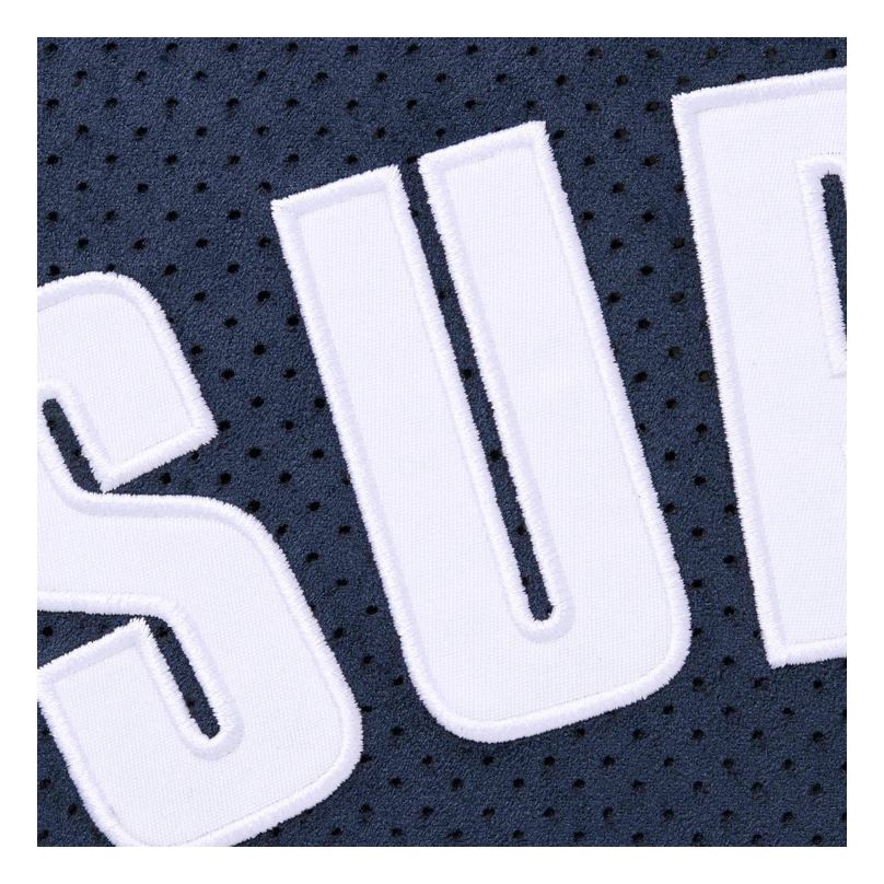 Supreme Ultrasuede Mesh Baseball Jersey Navy by Supreme in . Available at KershKicks for £250.00. A must-have for fans of Supreme looking to elevate their style with this T-Shirt.