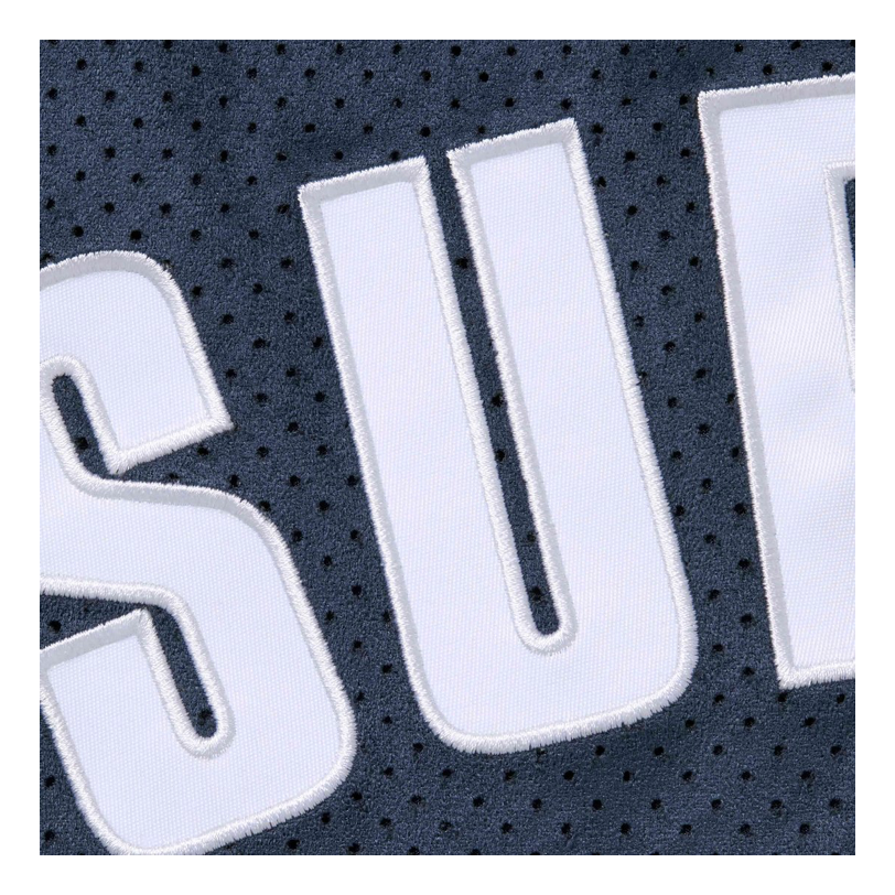 SUPREME ULTRASUEDE MESH SHORT NAVY by Supreme in Shorts. Available at KershKicks for £200.00. A must-have for fans of Supreme looking to elevate their style with this Shorts.