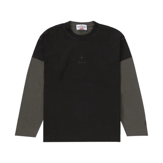 Supreme Stone Island L/S Top Black by Supreme in . Available at KershKicks for £193.50. A must-have for fans of Supreme looking to elevate their style with this T-Shirt.
