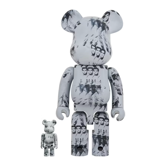 Bearbrick Andy Warhol's Elvis Presley 100% & 400% Set by Bearbrick in Clothing Accessories. Available at KershKicks for £125.00. A must-have for fans of Bearbrick looking to elevate their style with this Accessories.
