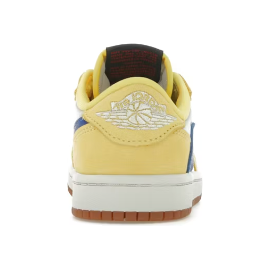 Jordan 1 Retro Low OG SP Travis Scott Canary (PS) by Jordan's in Shoes. Available at KershKicks for £135.00. A must-have for fans of Jordan's looking to elevate their style with this Kids Trainers.
