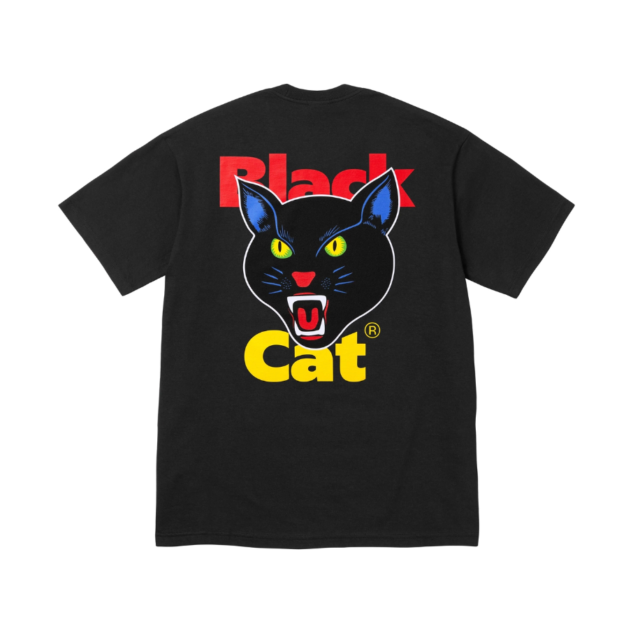 Supreme Black Cat Tee Black by Supreme in Clothing. Available at KershKicks for £67.50. A must-have for fans of Supreme looking to elevate their style with this T-Shirt.