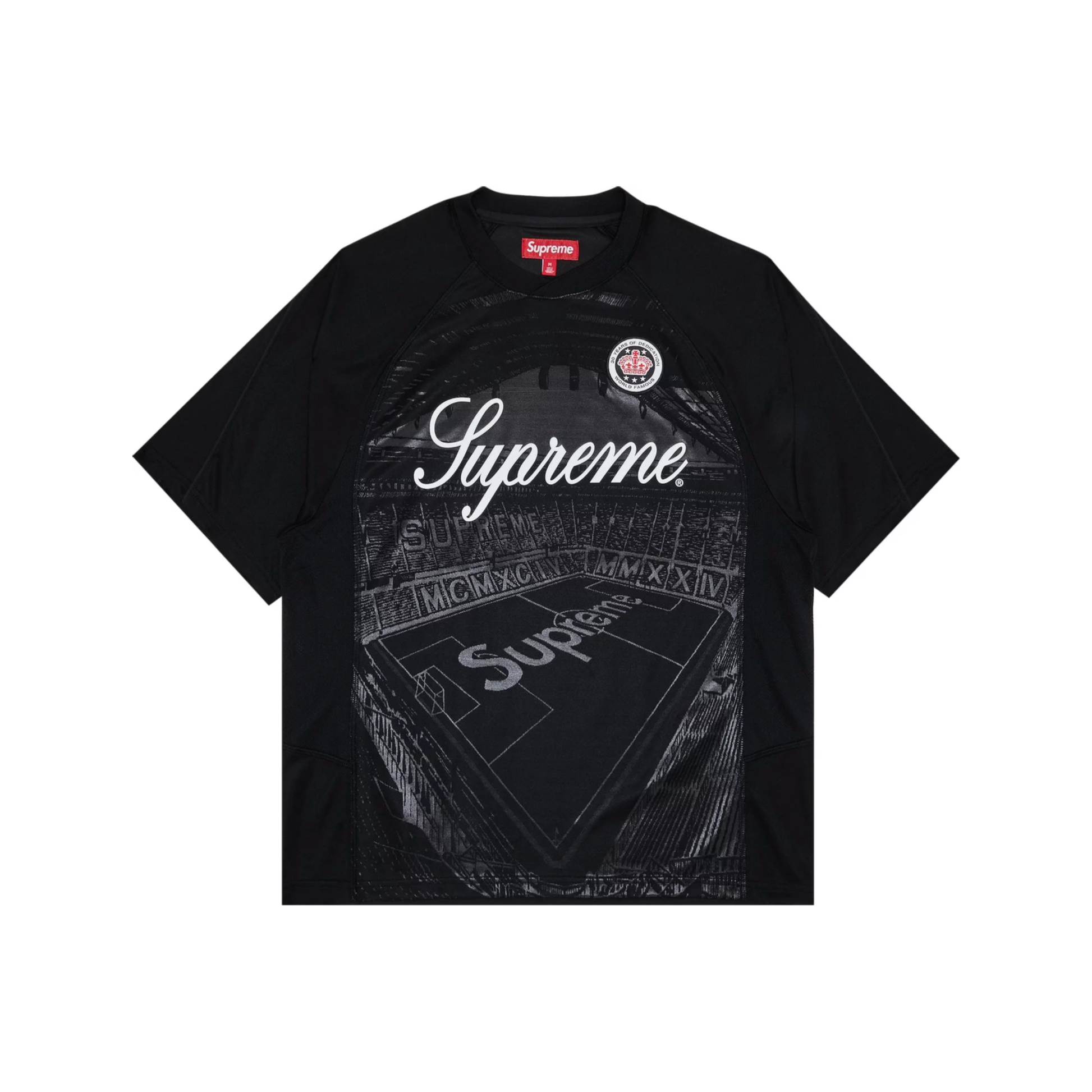 Supreme Jacquard Soccer Jersey Black Set by Supreme in Uncategorized. Available at KershKicks for £300.00. A must-have for fans of Supreme looking to elevate their style with this Tracksuit.