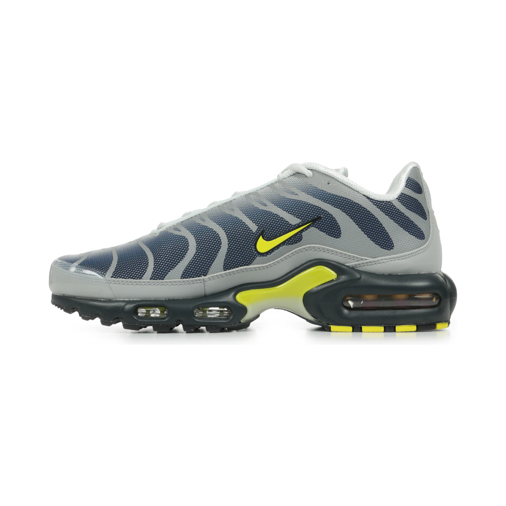 Nike Air Max Plus Metallic Silver Opti Yellow Obsidian by Nike in Shoes. Available at KershKicks for £125.00. A must-have for fans of Nike looking to elevate their style with this Shoes.