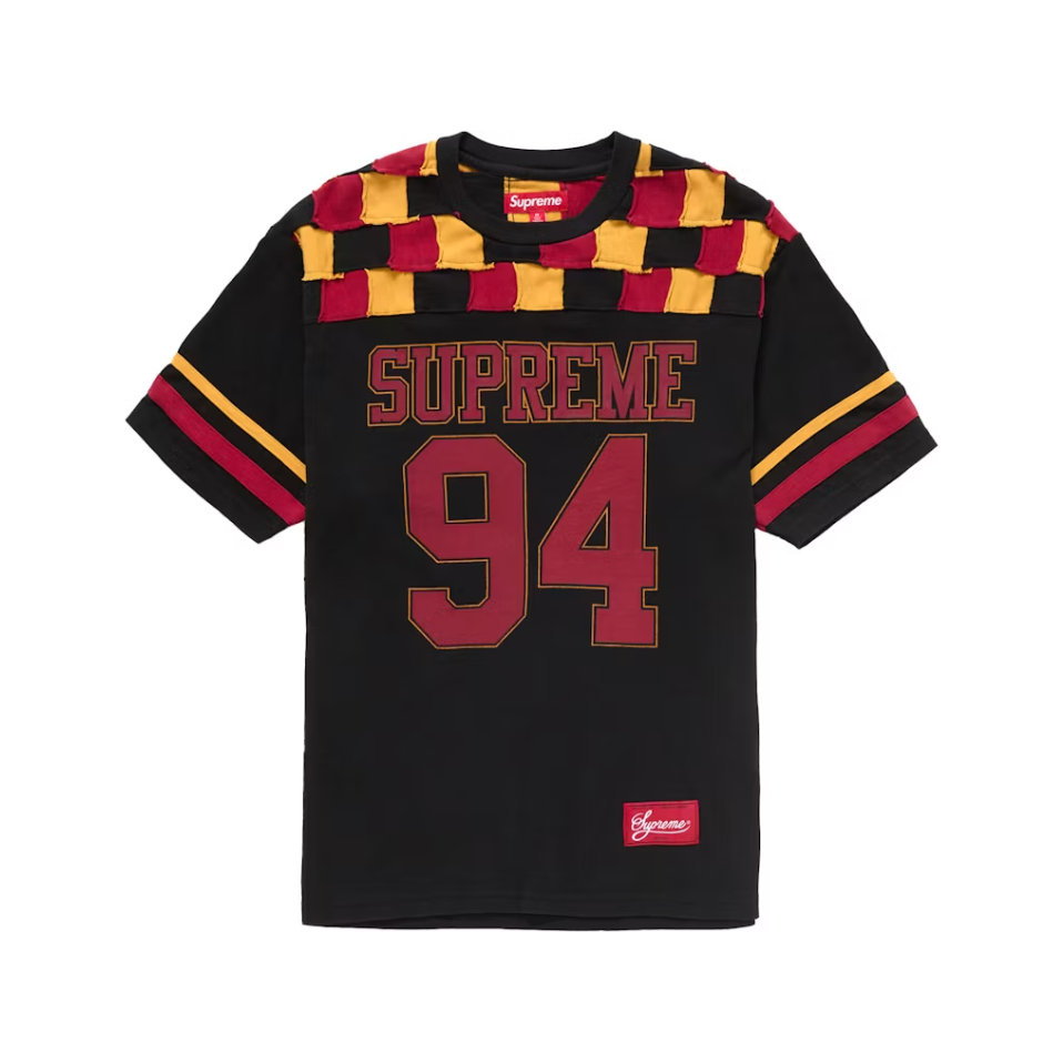 Supreme Patchwork Yoke Football Top Black | Supreme | KershKicks Supreme Patchwork Yoke Football Top Black | Supreme | KershKicks