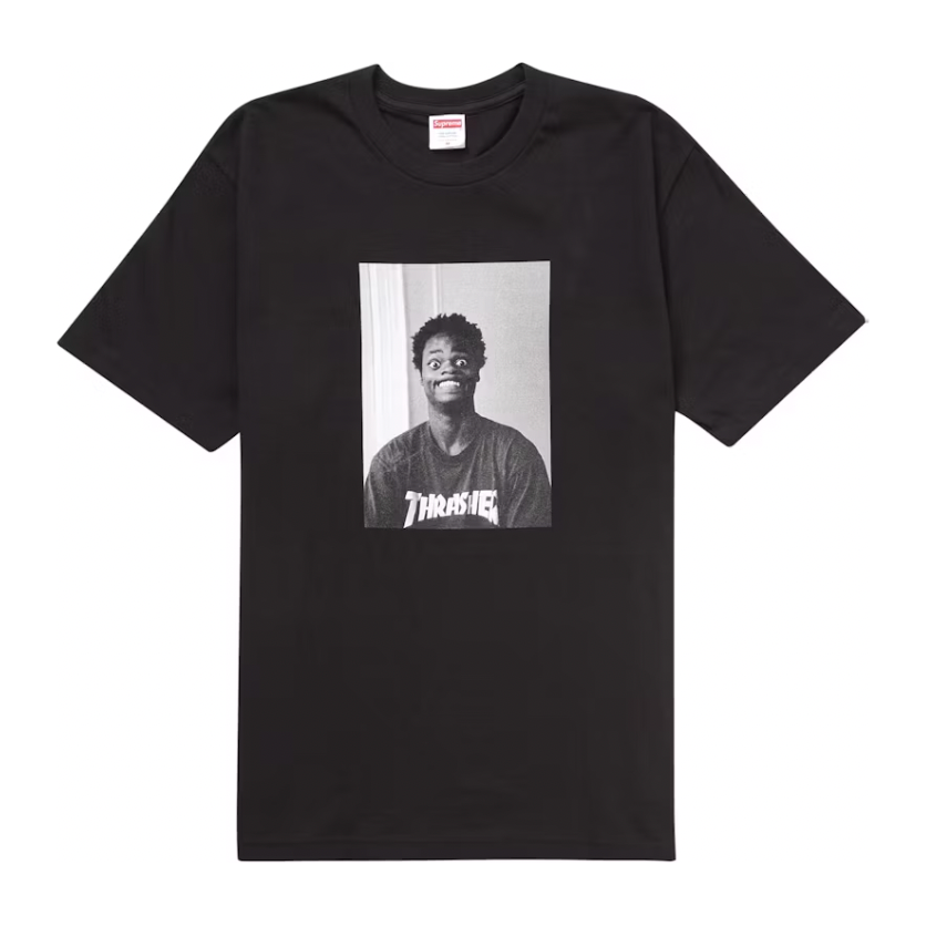 Supreme Thrasher Harold Tee Black by Supreme in Uncategorized. Available at KershKicks for £85.00. A must-have for fans of Supreme looking to elevate their style with this T-Shirt.