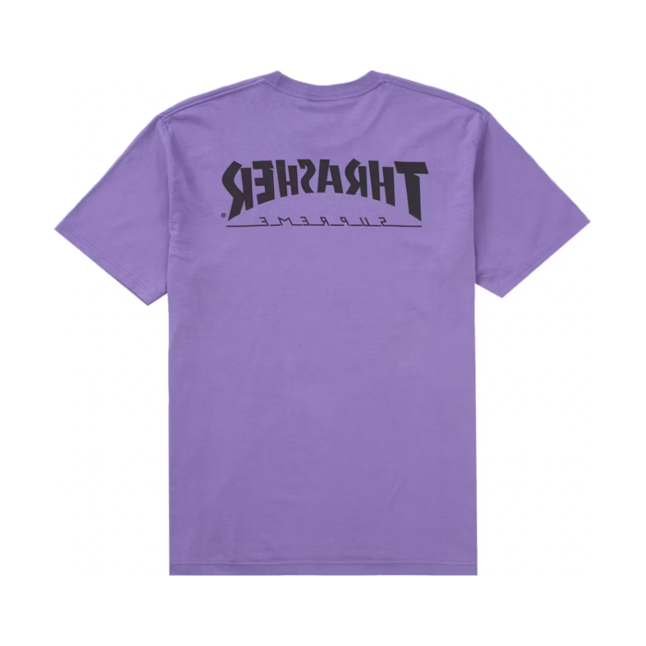Supreme Thrasher Harold Tee Purple by Supreme in Uncategorized. Available at KershKicks for £85.00. A must-have for fans of Supreme looking to elevate their style with this T-Shirt.