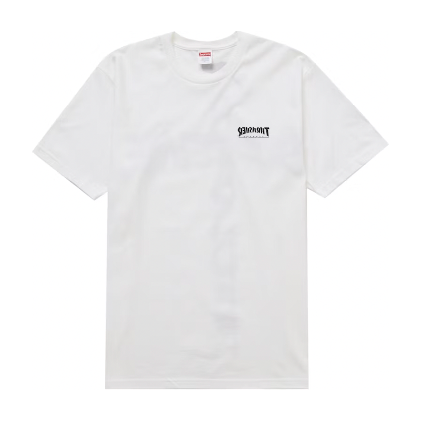 Supreme Thrasher Cross Tee White by Supreme in Uncategorized. Available at KershKicks for £85.00. A must-have for fans of Supreme looking to elevate their style with this T-Shirt.