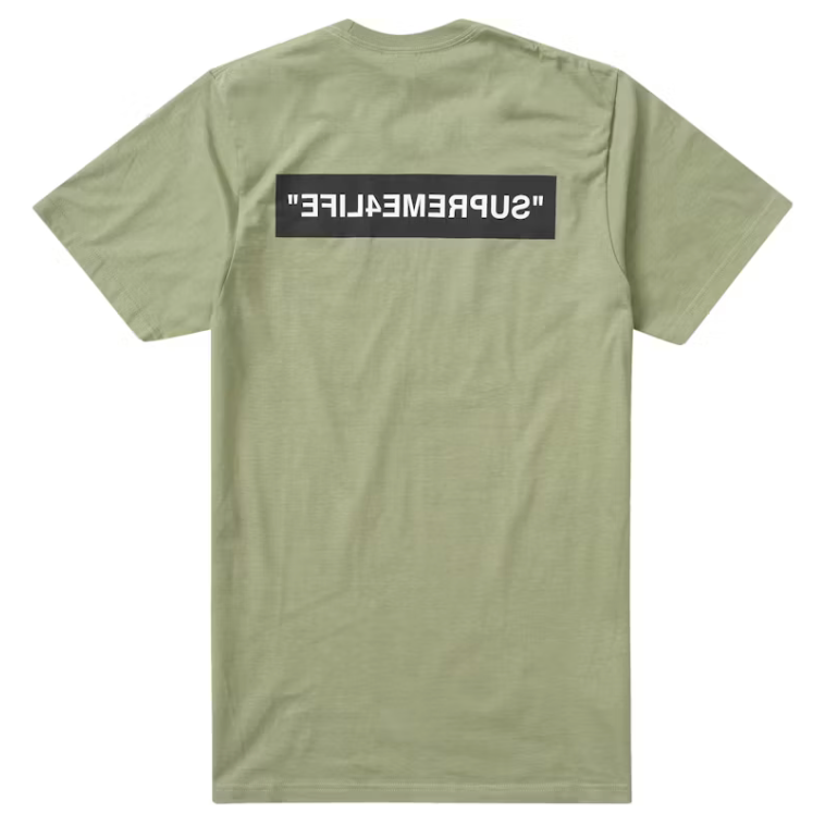 Supreme 4 Life Tee Olive by Supreme in . Available at KershKicks for £95.00. A must-have for fans of Supreme looking to elevate their style with this T-Shirt.