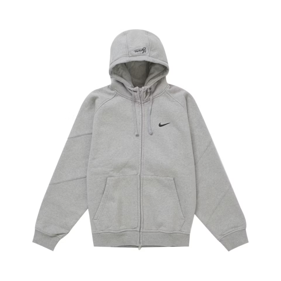 Supreme Nike Zip Up Hooded Sweatshirt Heather Grey