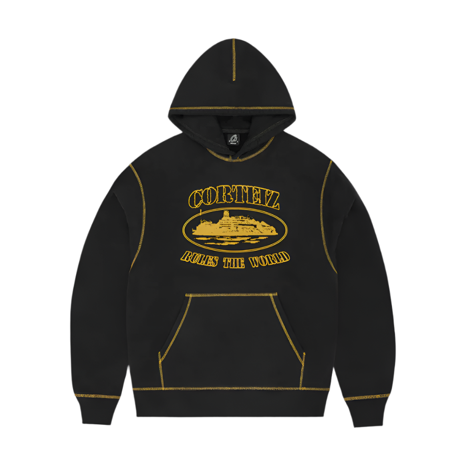 Corteiz Alcatraz Contrast Hoodie Black Yellow