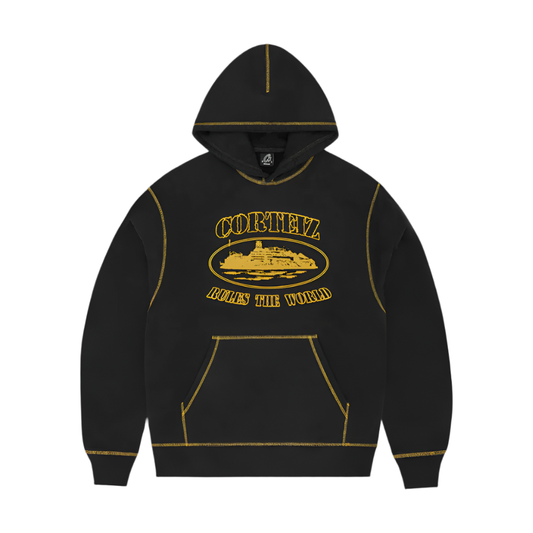 Corteiz Alcatraz Contrast Hoodie Black Yellow