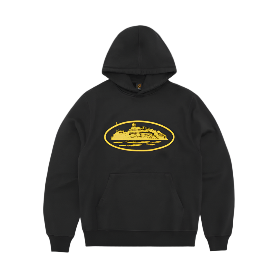 Corteiz Alcatraz Hoodie Black Yellow