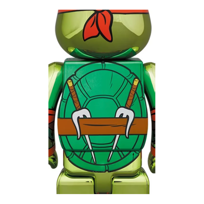 Bearbrick x Teenage Mutant Ninja Turtles Raphael Chrome 100% & 400% Set