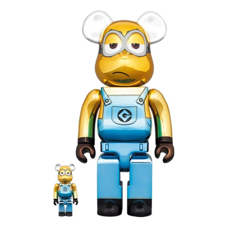 Bearbrick x Minions Kevin Chrome Ver. 100% & 400% Set