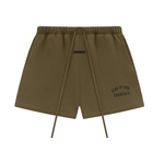 Fear of God Essentials Fleece Soccer Short Olive Fear of God Essentials Fleece Soccer Short Olive