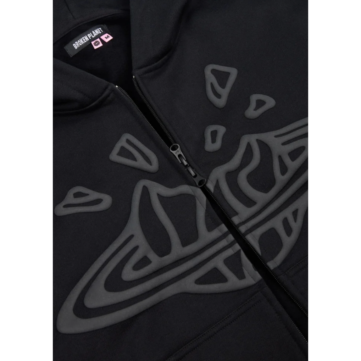 BROKEN PLANET MIDNIGHT BLACK ZIP UP HOODIE