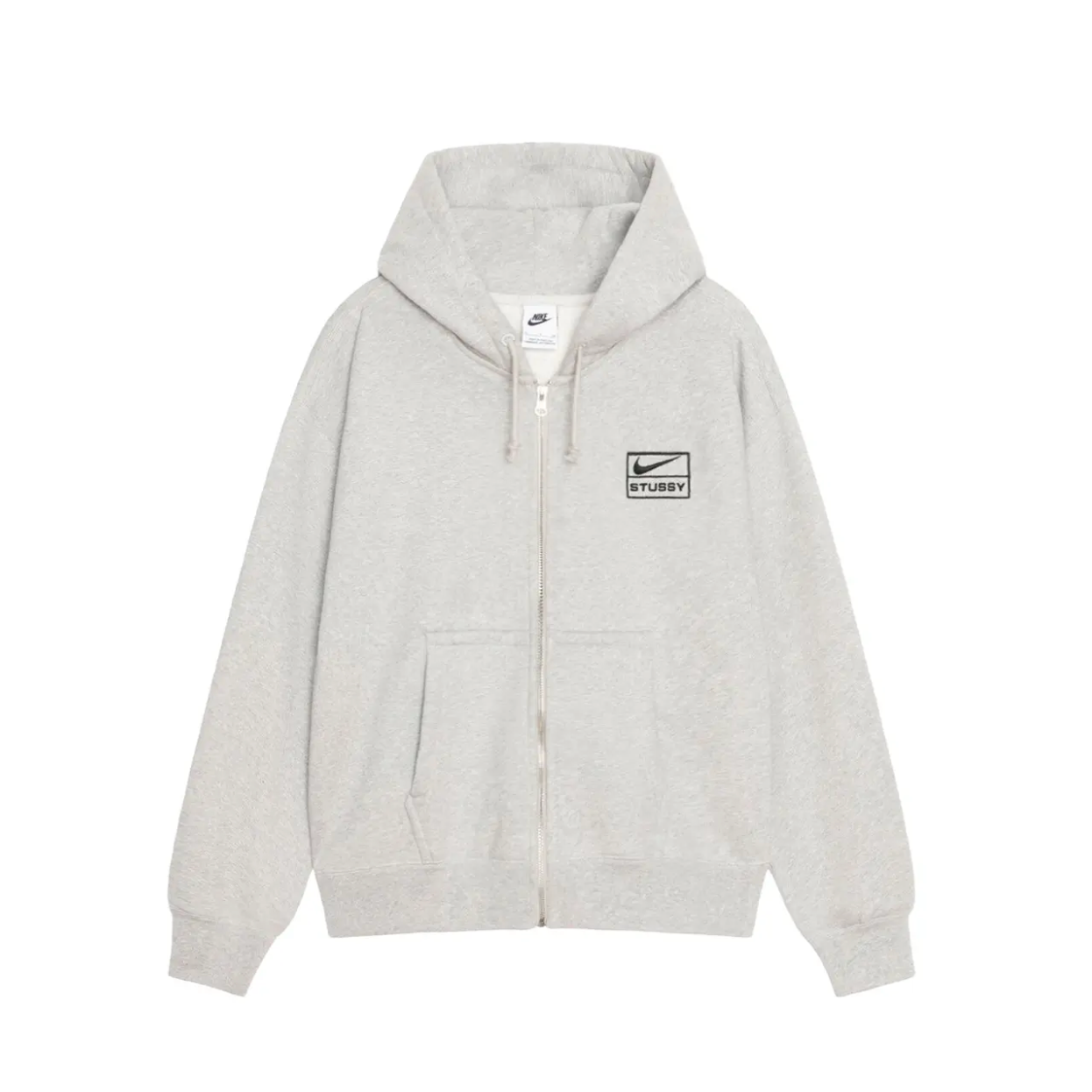 Stussy x Nike Fleece Zip Hoodie (FW25) Grey Heather | Nike Stussy x Nike Fleece Zip Hoodie (FW25) Grey Heather | Nike