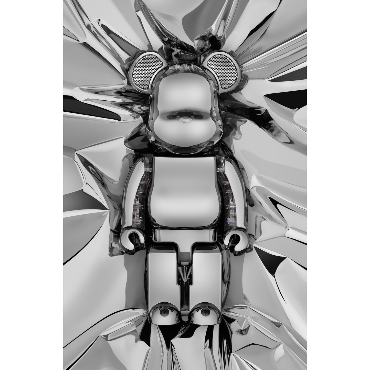 Bearbrick Audio Chrome Metals Silver