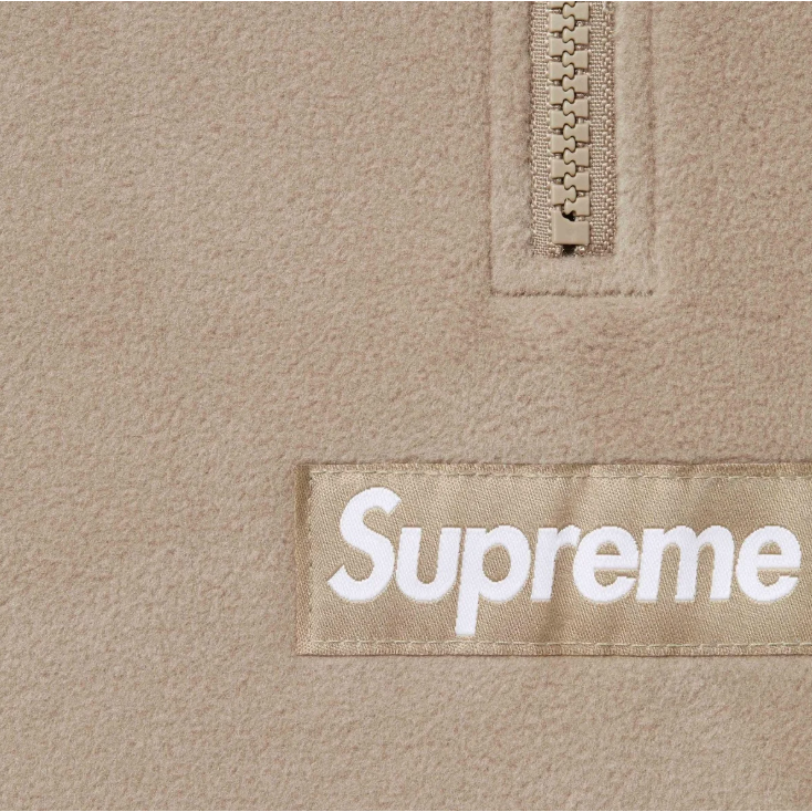 Supreme Polartec Facemask Half Zip Hooded Sweatshirt (FW24) Taupe