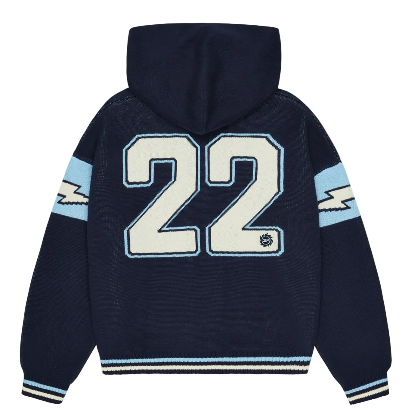 Broken Planet Varsity Knit Zip Up Hoodie Navy Blue