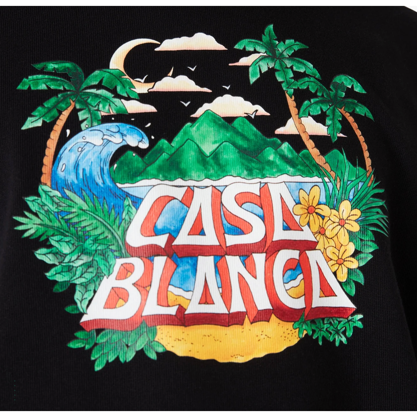 Casablanca Beach Wave T‑Shirt Black
