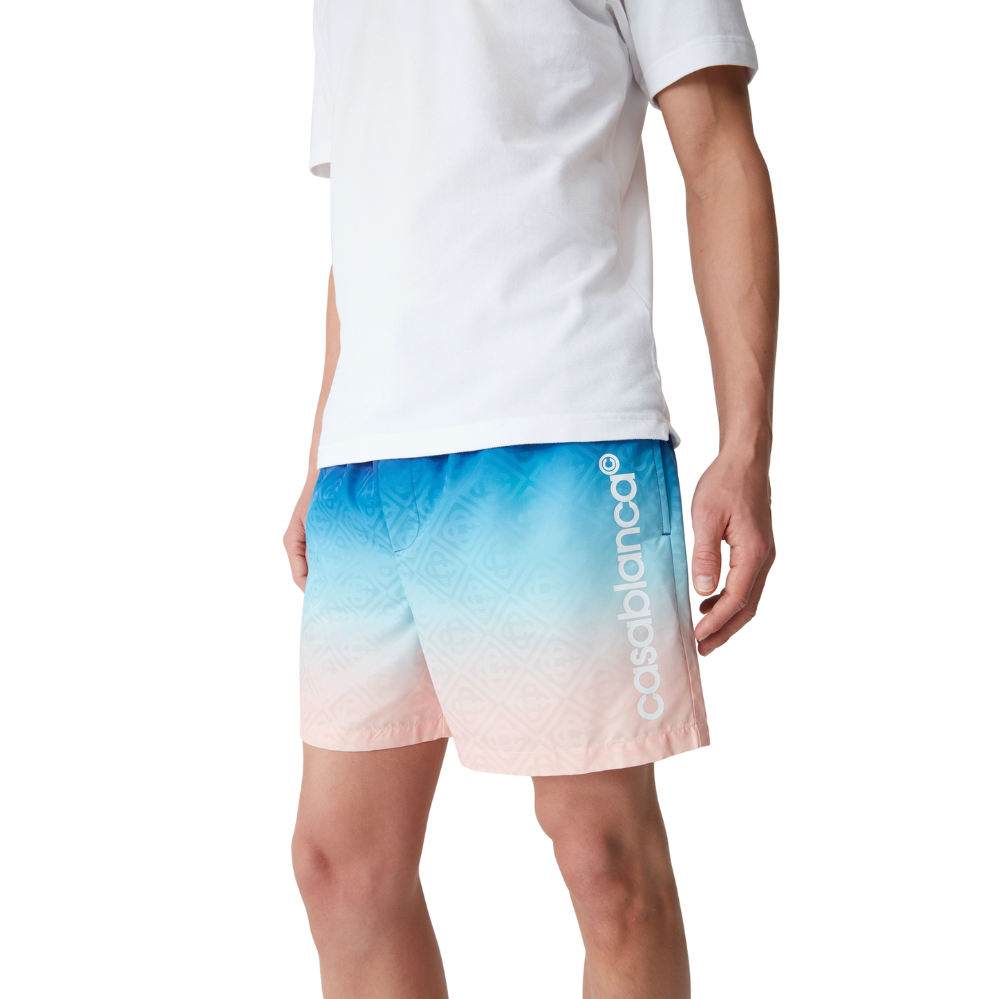 CASABLANCA JACQUARD GRADIENT SWIM SHORTS BLUE GRADIENT