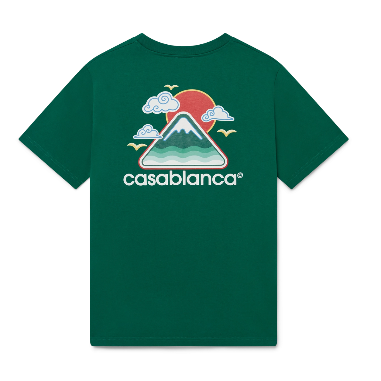 CASABLANCA MONTAGNE ONDULEE SHORT SLEEVE T‑SHIRT GREEN