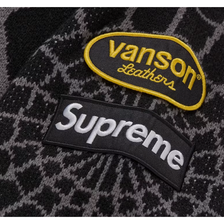 Supreme Vanson Leathers Spider-Man Sweater Black