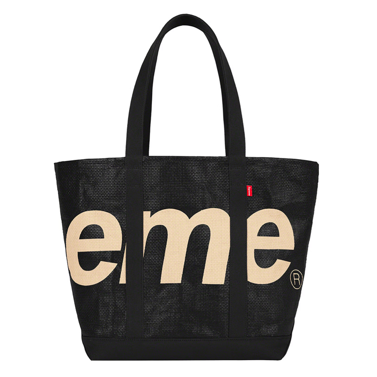 Supreme Raffia Tote Black