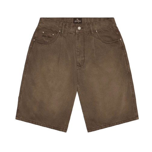 Broken Planet Market Denim Shorts Washed Brown Broken Planet