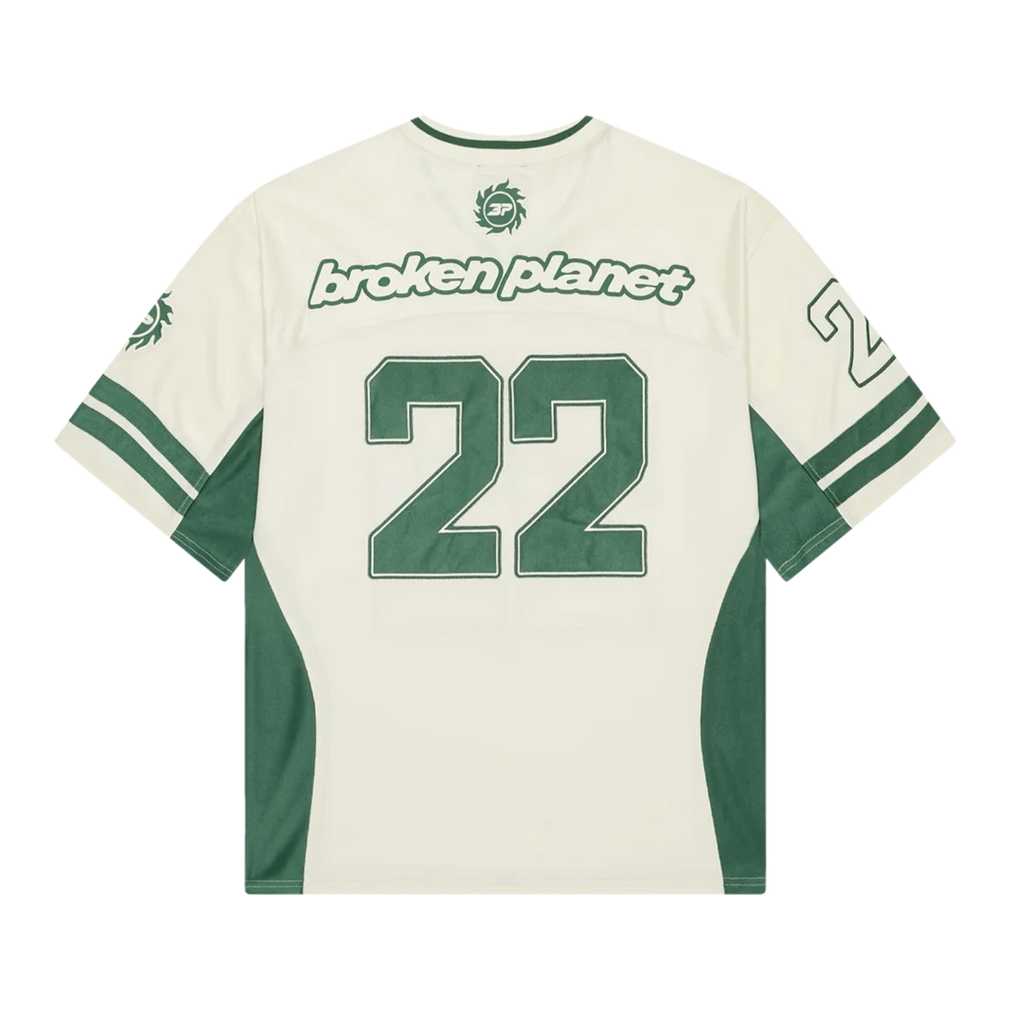 Broken Planet Market Football Jersey Green/ Cream by Broken Planet Market in Clothing. Available at KershKicks for £145.00. A must-have for fans of Broken Planet Market looking to elevate their style with this T-Shirt.