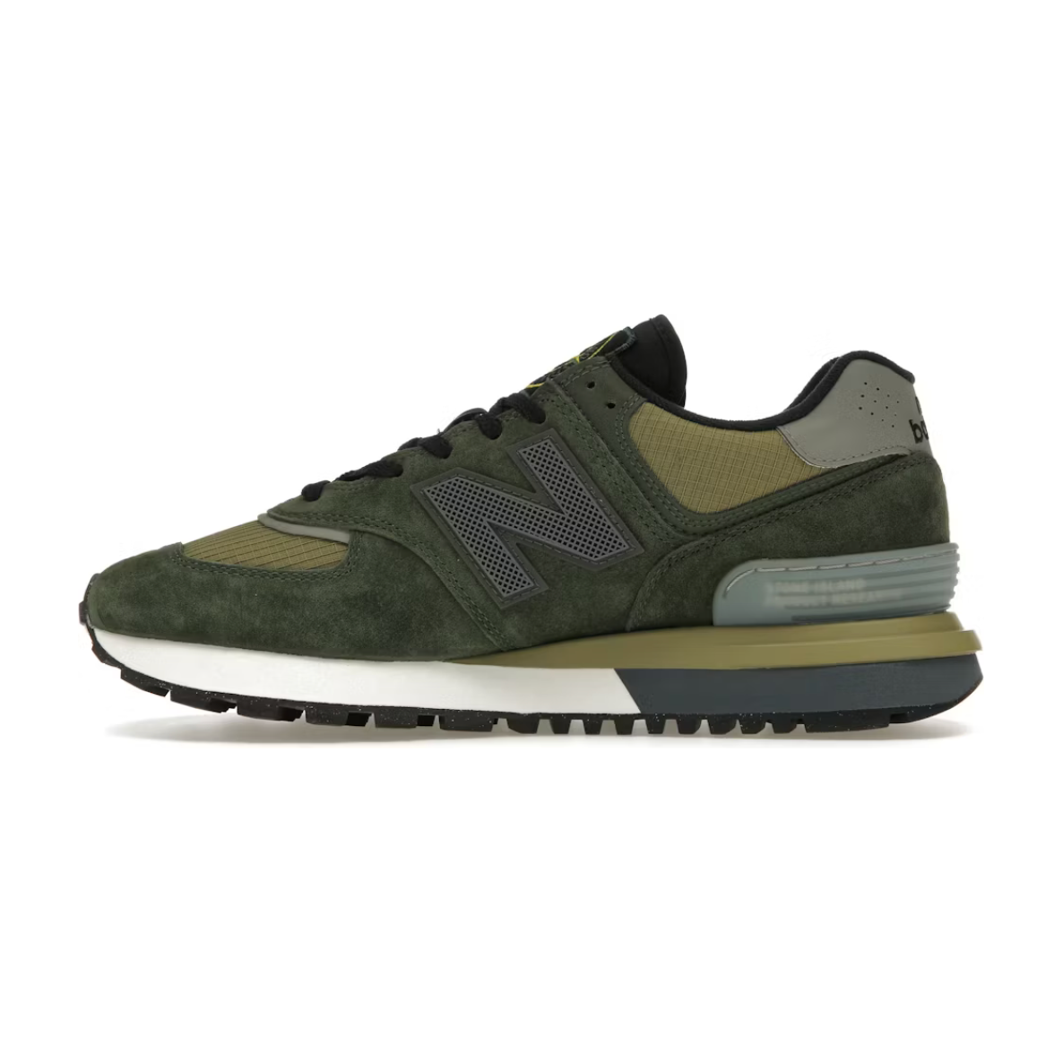New Balance x Stone Island 574 Legacy Dark Green by New Balance in Shoes. Available at KershKicks for £300.00. A must-have for fans of New Balance looking to elevate their style with this Shoes.