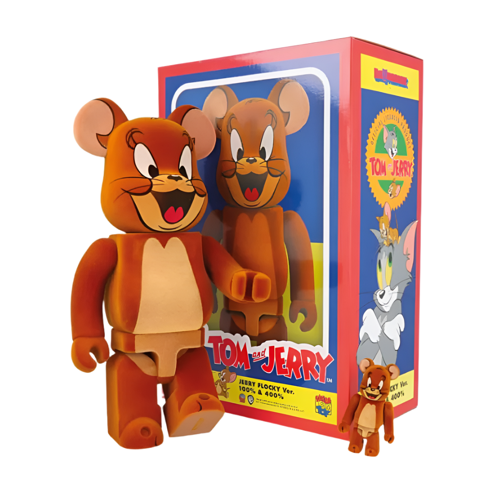 Bearbrick Tom and Jerry: Jerry Flocky 100% & 400% Set