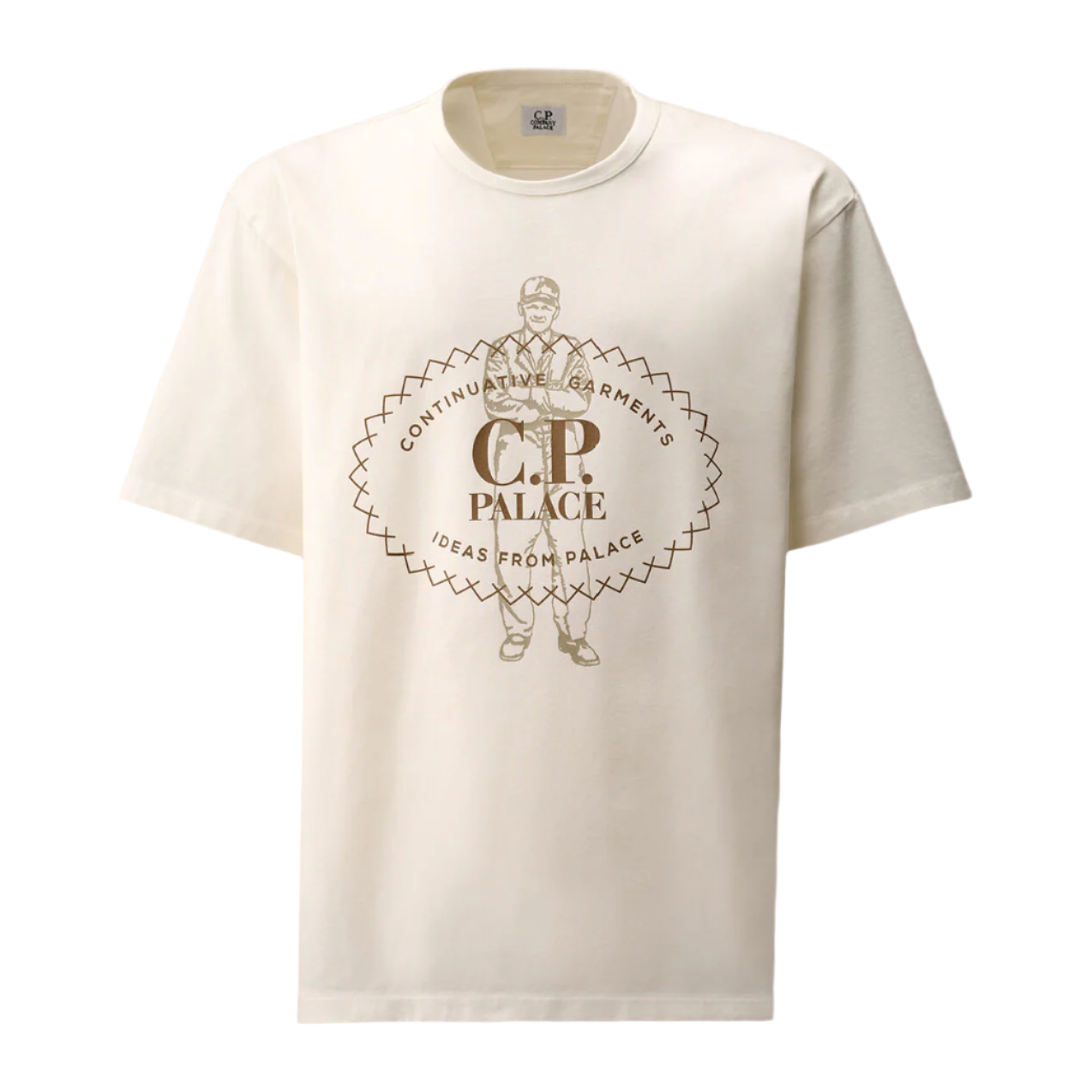 Palace x C.P. Company Mercerized Jersey 30/2 Twisted T-Shirt White