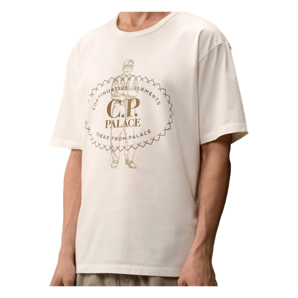 Palace x C.P. Company Mercerized Jersey 30/2 Twisted T-Shirt White