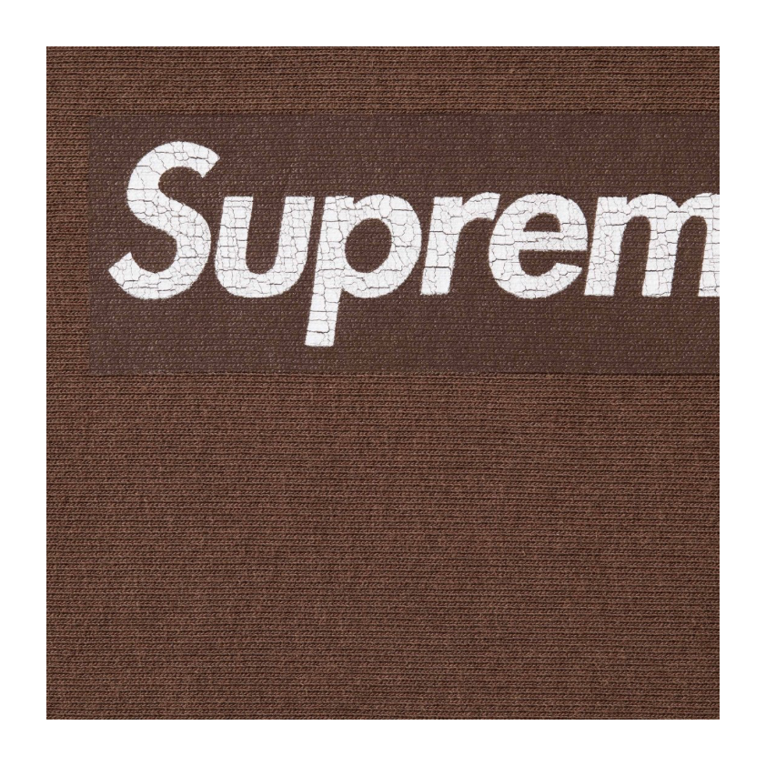Supreme Washed Box Logo Crewneck Brown