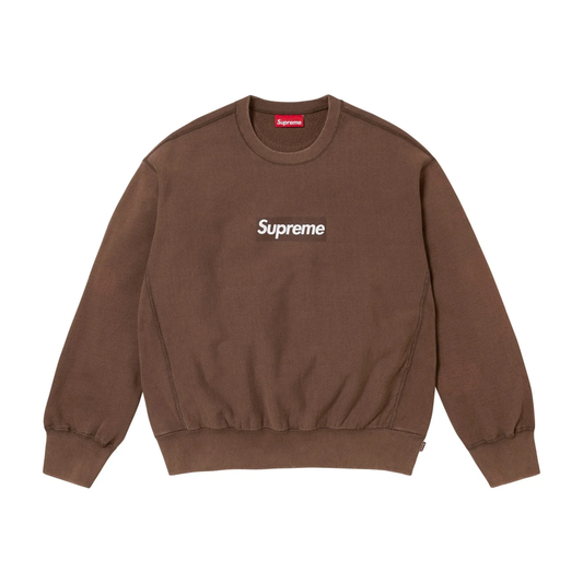 Supreme Washed Box Logo Crewneck Brown