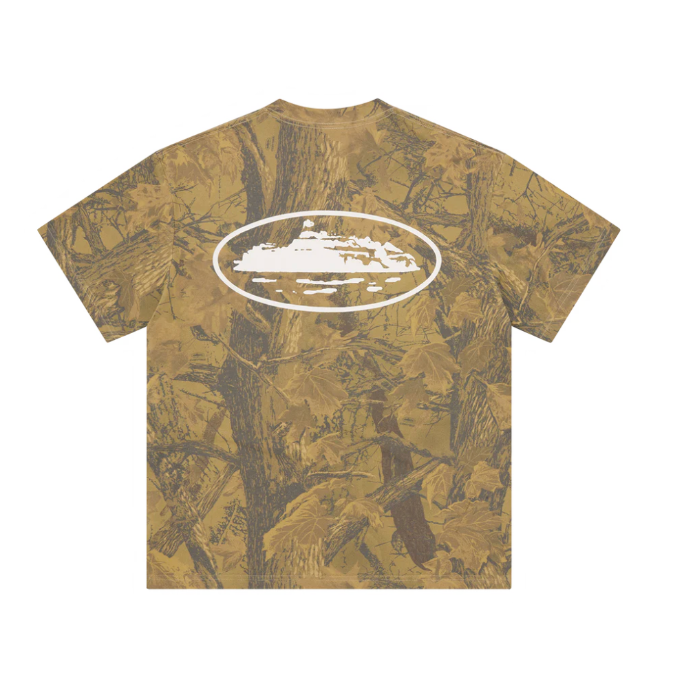 Corteiz Puff Print Island Tee Forest Camo