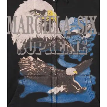 Supreme MM6 Maison Margiela Eagle Zip Up Hooded Sweatshirt Black