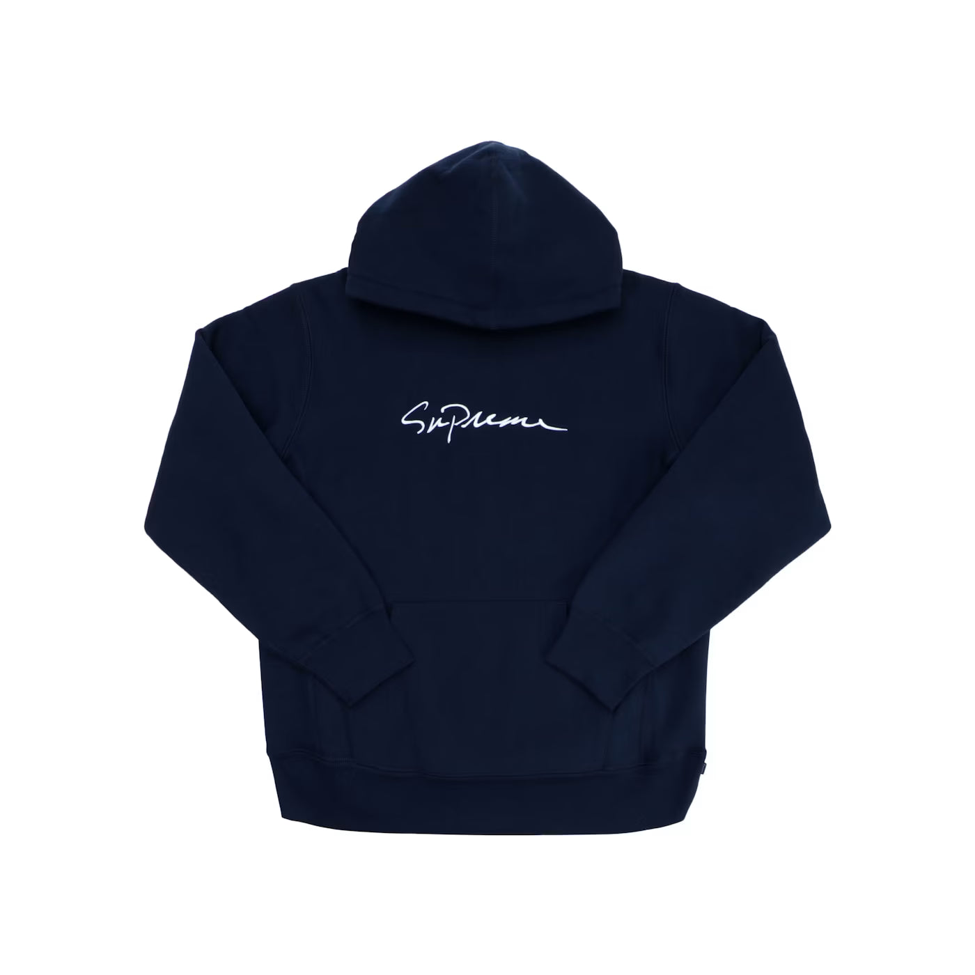 Supreme Classic Script Hooded Sweatshirt Navy | Supreme | KershKicks
