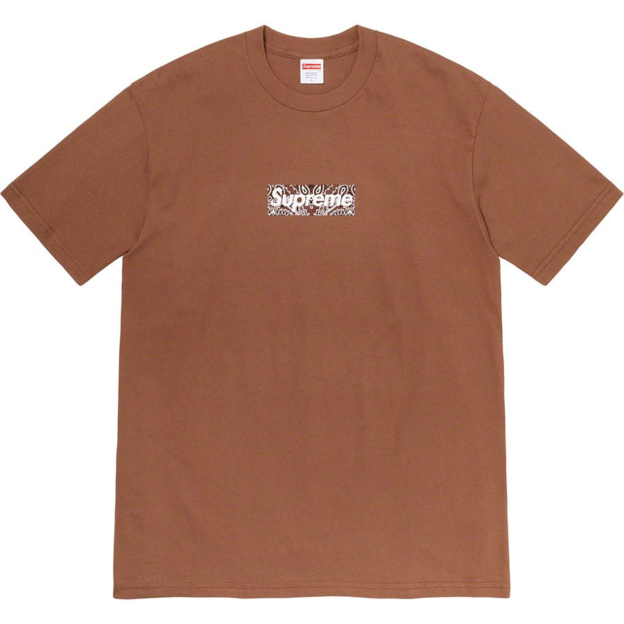 Supreme Bandana Box Logo Tee - Brown by Supreme in Uncategorized. Available at KershKicks for £225.00. A must-have for fans of Supreme looking to elevate their style with this T-Shirt.