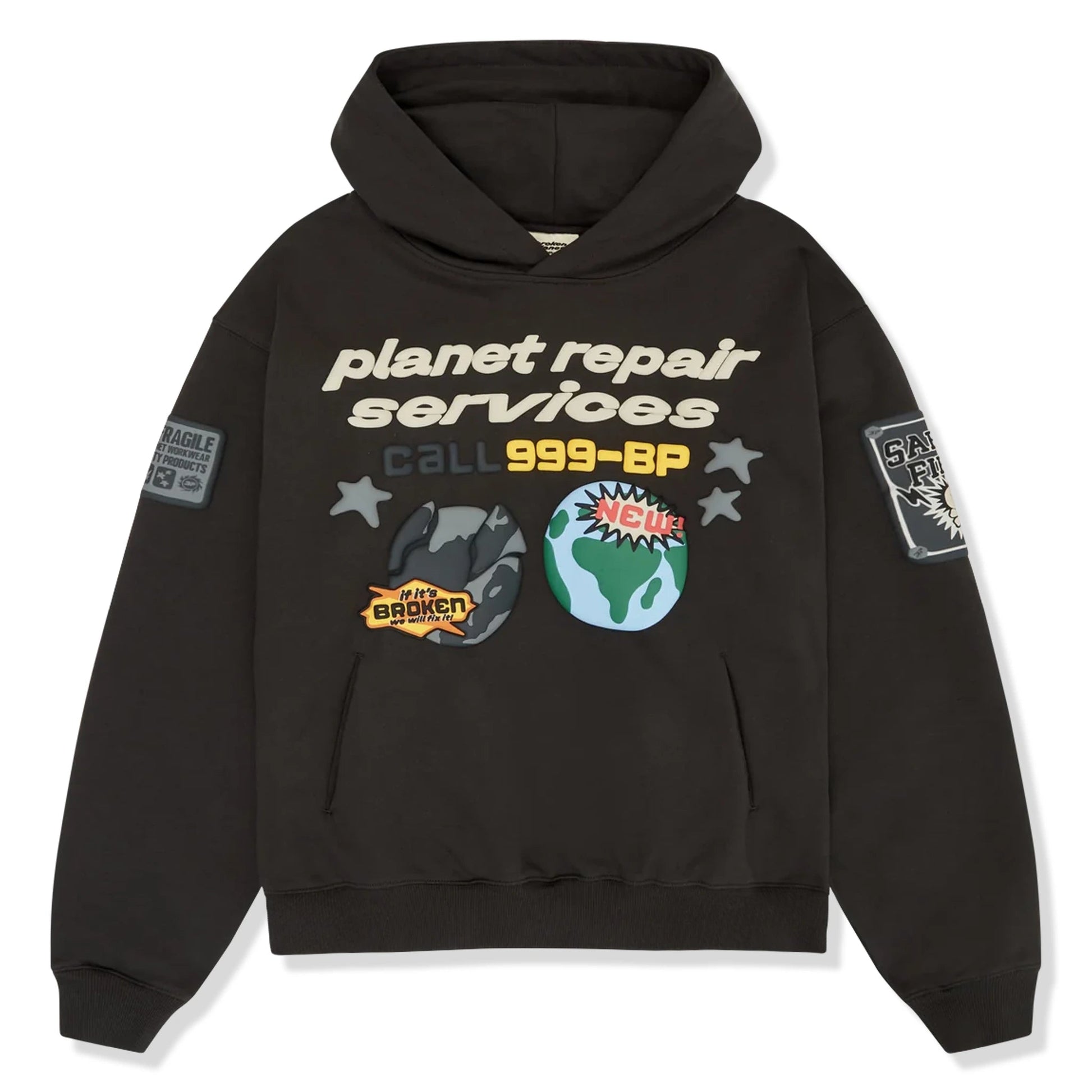 Broken Planet Market Planet Repair Services Hoodie Soot Black by Broken Planet Market in Clothing. Available at KershKicks for £175.00. A must-have for fans of Broken Planet Market looking to elevate their style with this Hoodie.