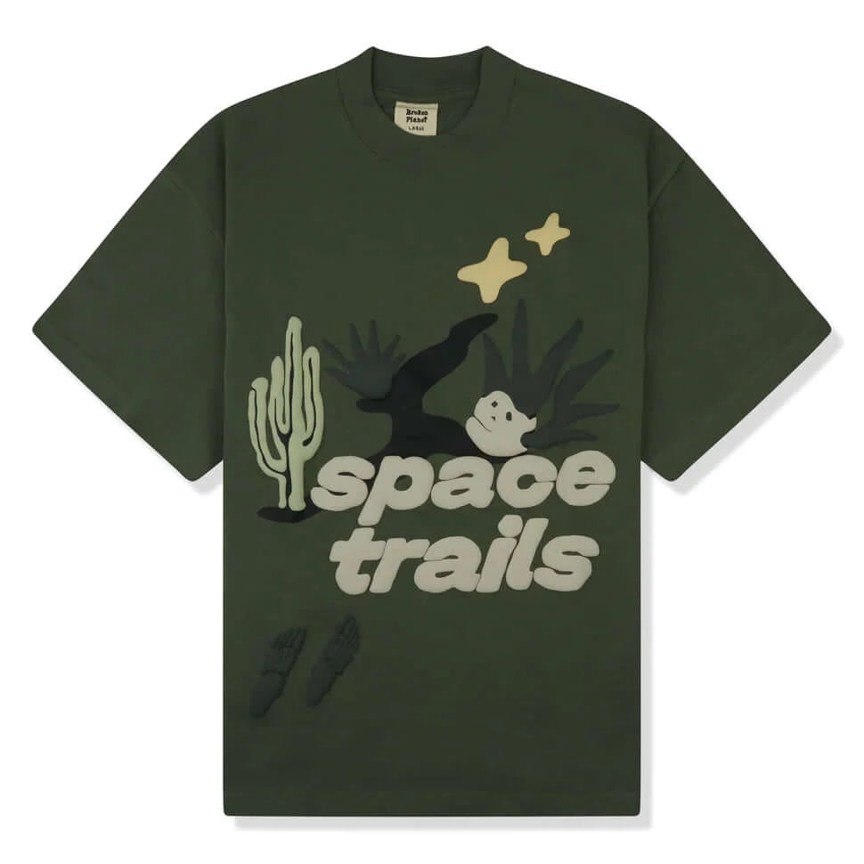 Broken Planet Market Space Trails T-Shirt Agave Green by Broken Planet Market in Clothing. Available at KershKicks for £125.00. A must-have for fans of Broken Planet Market looking to elevate their style with this T-Shirt.