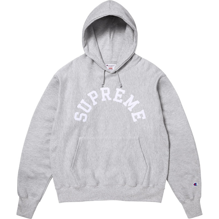 Supreme Champion Hooded Sweatshirt Heather Grey | Supreme | KershKicks