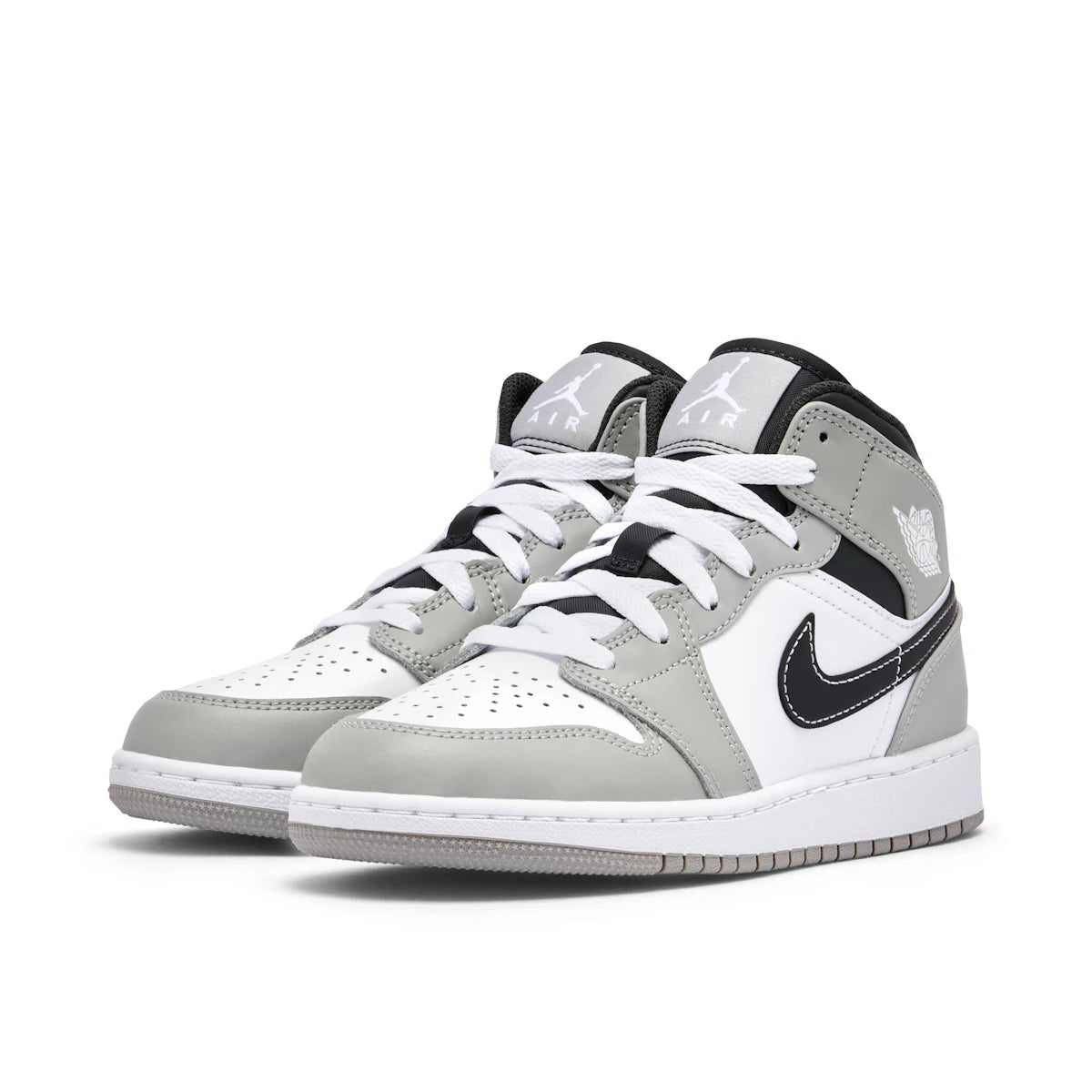 Jordan 1 Mid Light Smoke Grey Anthracite (GS) by Jordan's in Shoes. Available at KershKicks for £195.00. A must-have for fans of Jordan's looking to elevate their style with this Shoes.