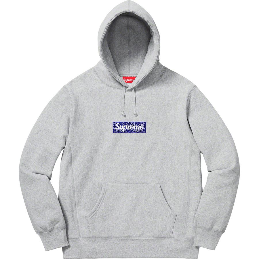 Supreme Bandana Box Logo Hooded Sweatshirt - Heather Grey
