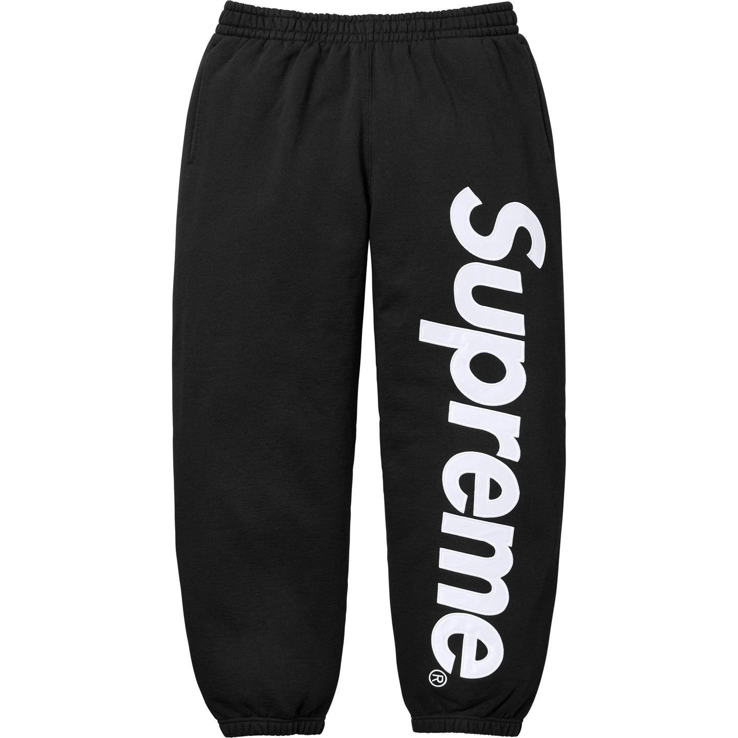 SUPREME SATIN APPLIQUÉ SWEATPANT BLACK